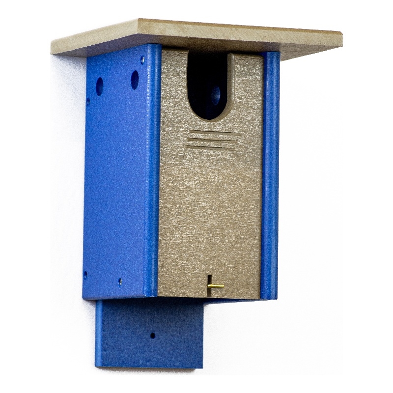 Outdoor Leisure Products Traditional Plastic Blue Bird House in Multi-Color