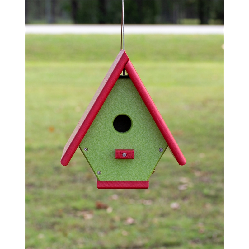 Outdoor Leisure Products Traditional Plastic Wren Bird House in Multi-Color