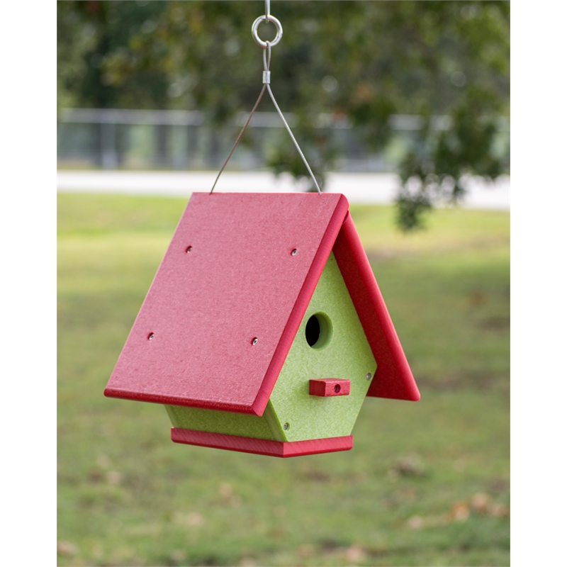 Outdoor Leisure Products Traditional Plastic Wren Bird House in Multi-Color
