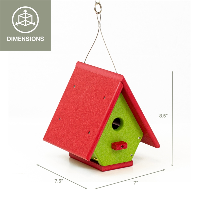 Outdoor Leisure Products Traditional Plastic Wren Bird House in Multi-Color