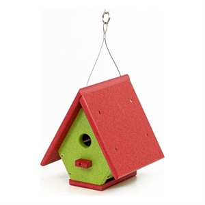 Outdoor Leisure Products Traditional Plastic Wren Bird House in Multi-Color