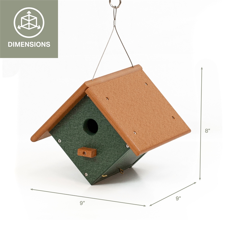Outdoor Leisure Products Plastic Wren or Chickadee Bird House in Multi-Color