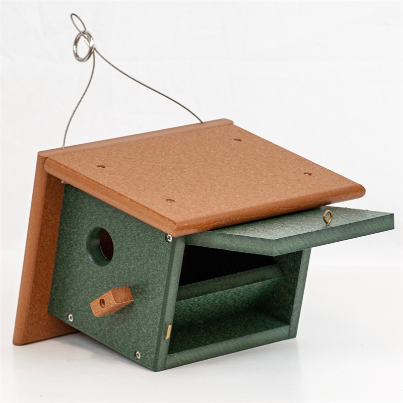 Outdoor Leisure Products Plastic Wren or Chickadee Bird House in Multi-Color