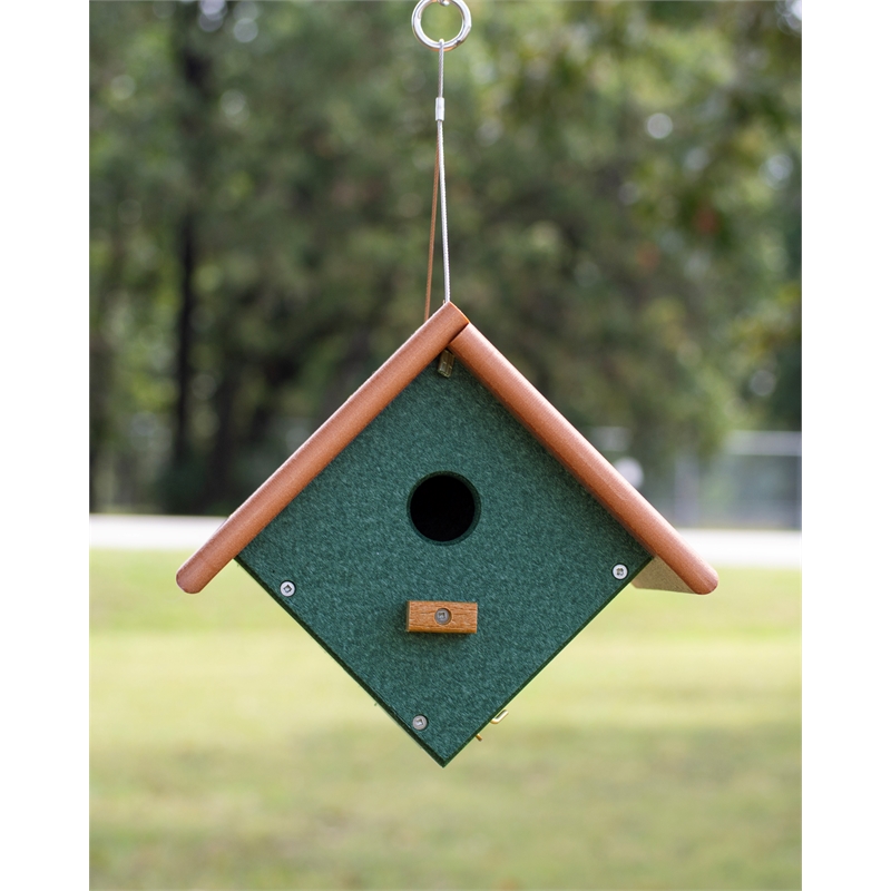 Outdoor Leisure Products Plastic Wren or Chickadee Bird House in Multi-Color