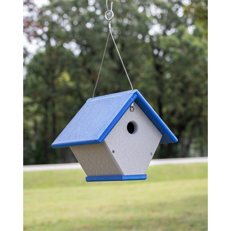 Outdoor Leisure Products Plastic Wren or Chickadee Bird House in Multi-Color