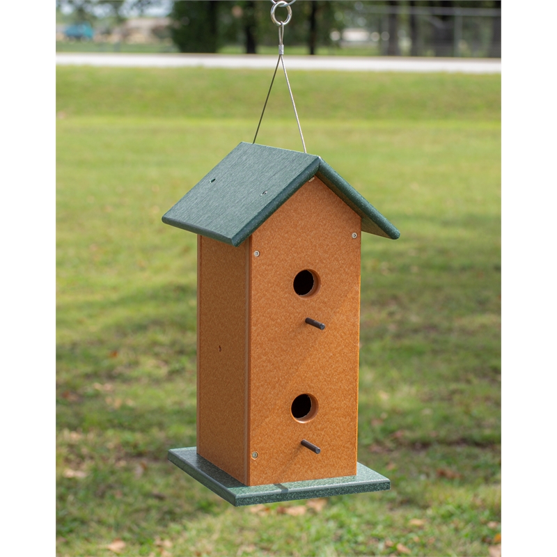 Outdoor Leisure Products Traditional Plastic Double Bird House in Multi-Color