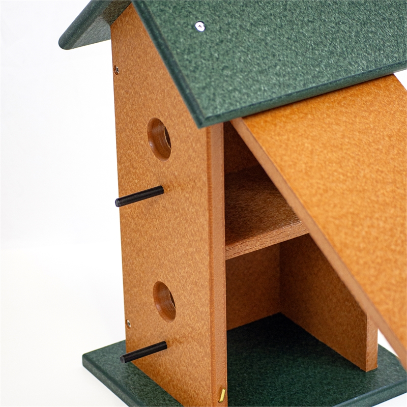 Outdoor Leisure Products Traditional Plastic Double Bird House in Multi-Color