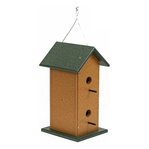 Outdoor Leisure Products Traditional Plastic Double Bird House in Multi-Color