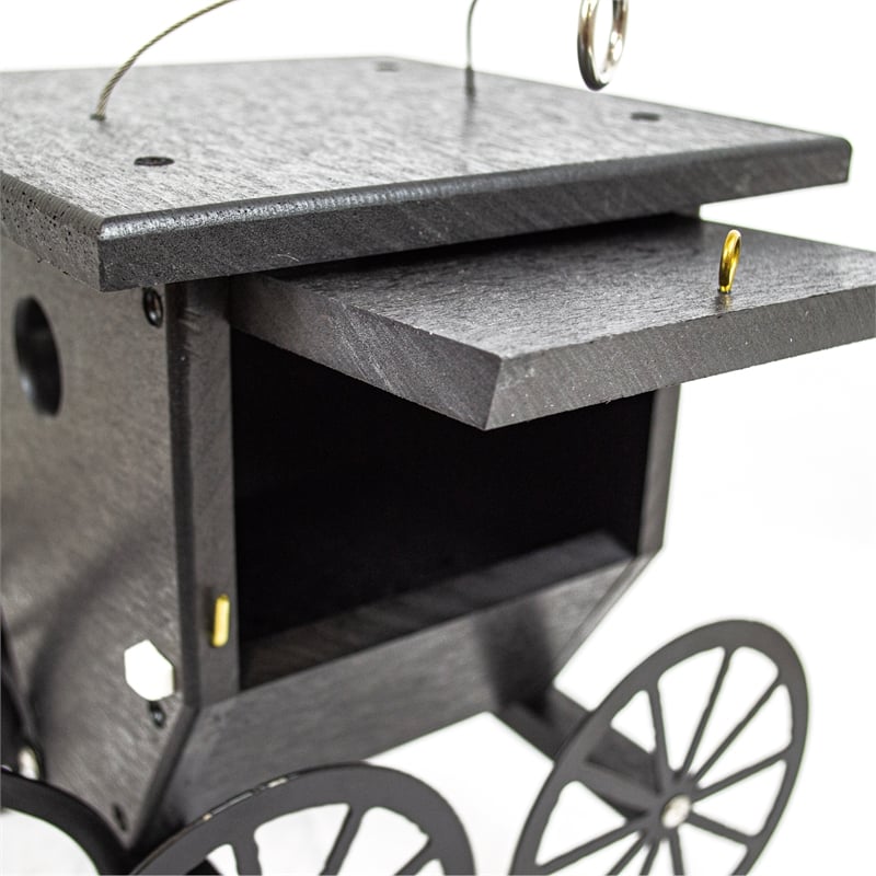 Outdoor Leisure Products Traditional Plastic Buggy Wren House in Black