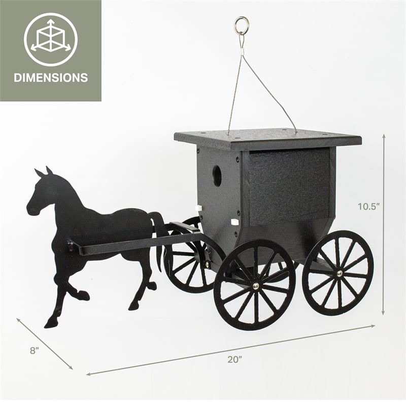 Outdoor Leisure Products Traditional Plastic Buggy Wren House in Black