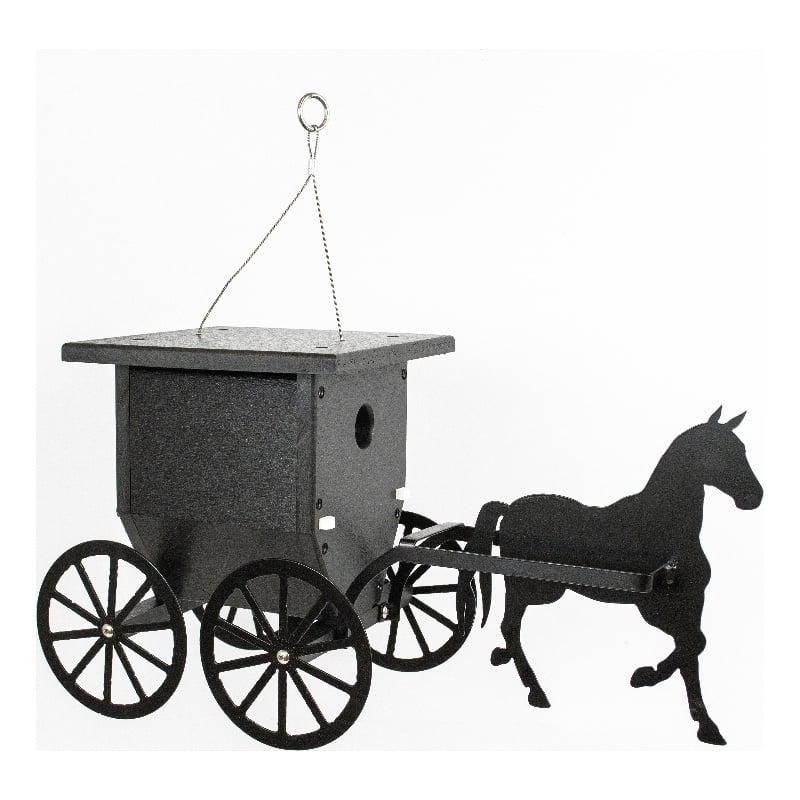 Outdoor Leisure Products Traditional Plastic Buggy Wren House in Black