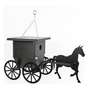 Outdoor Leisure Products Traditional Plastic Buggy Wren House in Black