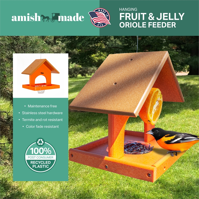 OUTDOOR LEISURE PRODUCTS Single Oriole Feeder Made of High Density Poly Resin
