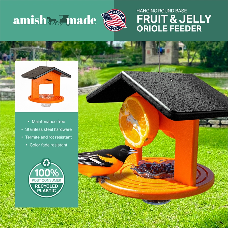 OUTDOOR LEISURE PRODUCTS Single Oriole Feeder Made of High Density Poly Resin