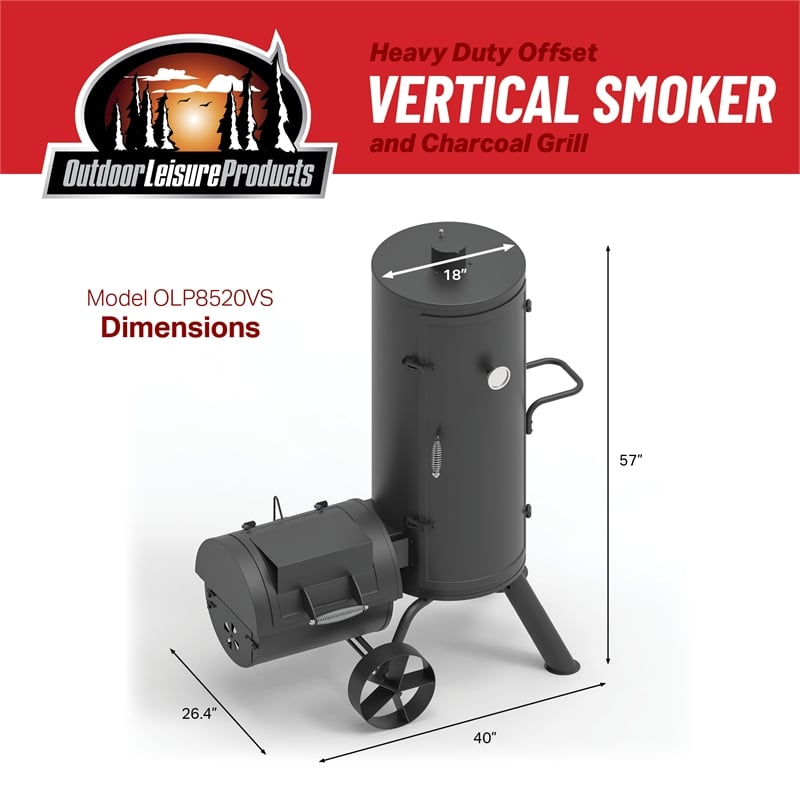 Outdoor Leisure Products Multi Level Vertical Smoker and Charcoal Grill