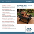 Outdoor Leisure Products Cascade Cauldron Black Steel Wood Burning Fire Pit & Grill