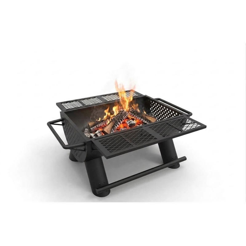 Outdoor Leisure Products Cascade Cauldron Black Steel Wood Burning Fire Pit & Grill