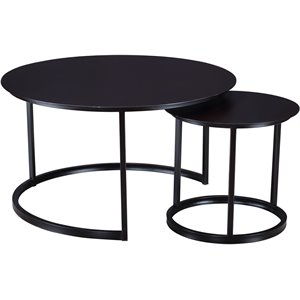 connexion decor covenview metal coffee table set in black