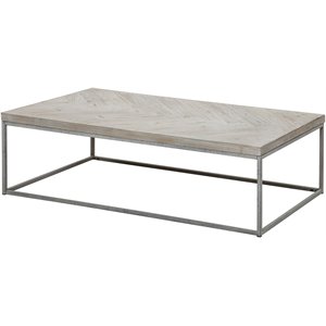connexion decor witram metal coffee table in white wash/distressed gray