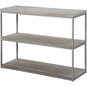 connexion decor witram metal console table in white wash/distressed gray