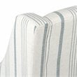 HomePop Traditional Wood and Fabric Stripe Pattern Swoop Accent Chair in Blue