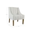 HomePop Traditional Wood and Fabric Stripe Pattern Swoop Accent Chair in Blue