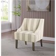 HomePop Traditional Wood and Fabric Swoop Arm Accent Chair in Gray