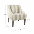 HomePop Traditional Wood and Fabric Swoop Arm Accent Chair in Gray