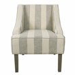 HomePop Traditional Wood and Fabric Swoop Arm Accent Chair in Gray