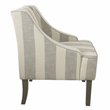HomePop Traditional Wood and Fabric Swoop Arm Accent Chair in Gray