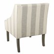 HomePop Traditional Wood and Fabric Swoop Arm Accent Chair in Gray