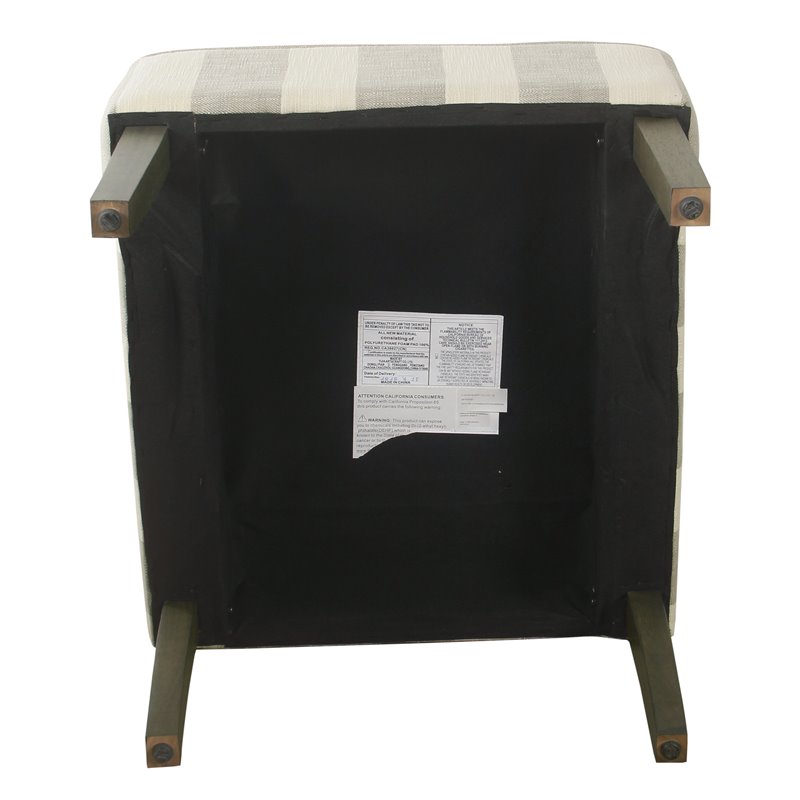 HomePop Traditional Wood and Fabric Swoop Arm Accent Chair in Gray
