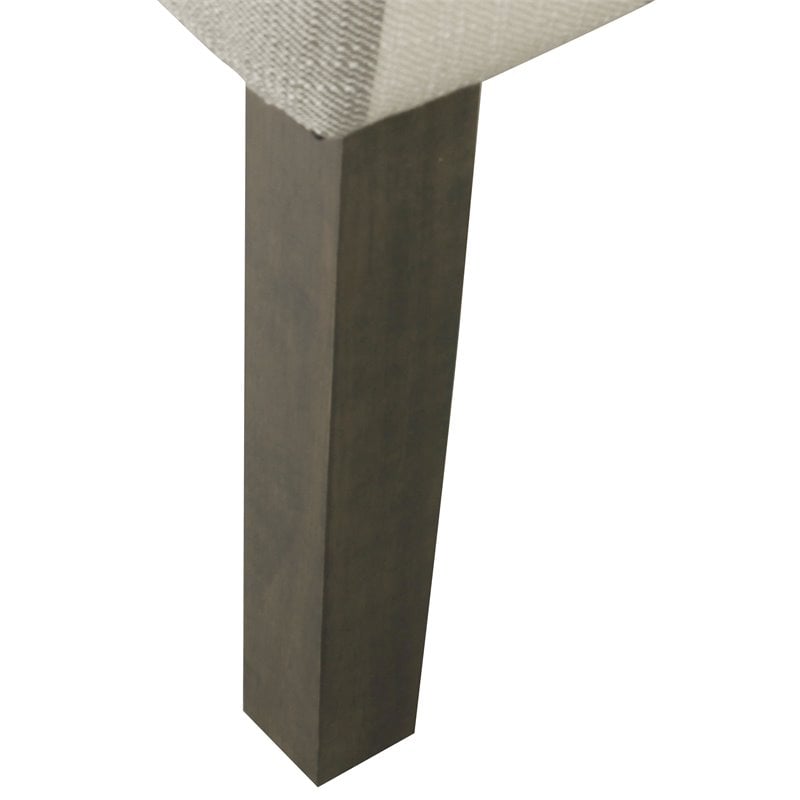 HomePop Traditional Wood and Fabric Swoop Arm Accent Chair in Gray
