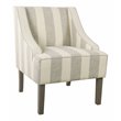 HomePop Traditional Wood and Fabric Swoop Arm Accent Chair in Gray