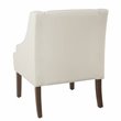 HomePop Traditional Wood and Fabric Swoop Arm Accent Chair in Cream Finish