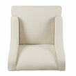 HomePop Traditional Wood and Fabric Swoop Arm Accent Chair in Cream Finish