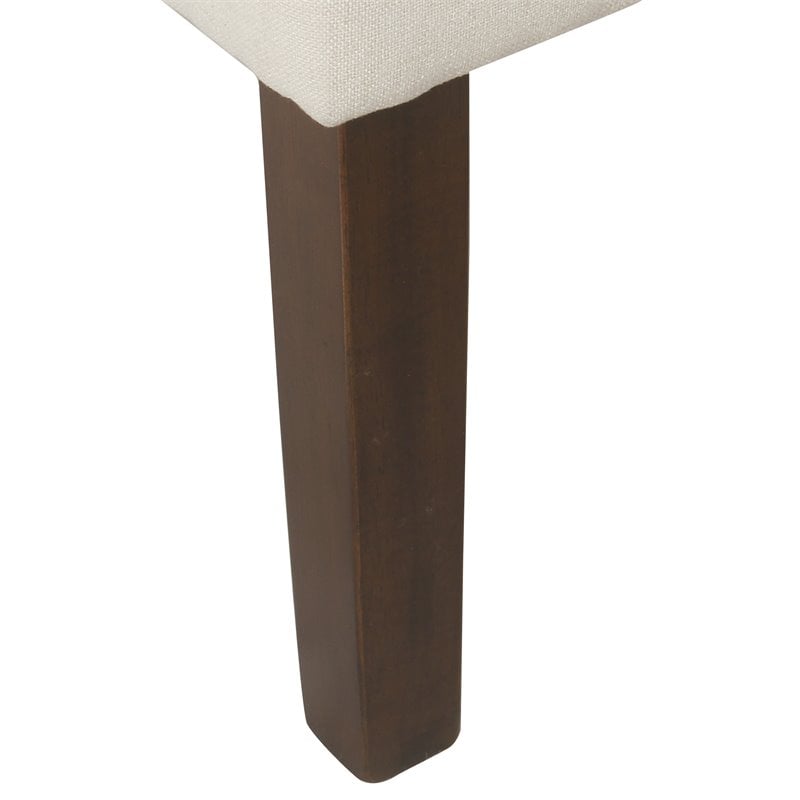 HomePop Traditional Wood and Fabric Swoop Arm Accent Chair in Cream Finish