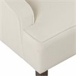 HomePop Traditional Wood and Fabric Swoop Arm Accent Chair in Cream Finish
