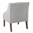 HomePop Traditional Wood and Fabric Swoop Arm Accent Chair in Light Blue