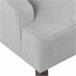 HomePop Traditional Wood and Fabric Swoop Arm Accent Chair in Light Blue