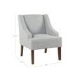 HomePop Traditional Wood and Fabric Swoop Arm Accent Chair in Light Blue