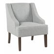 HomePop Traditional Wood and Fabric Swoop Arm Accent Chair in Light Blue