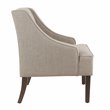 HomePop Traditional Wood and Fabric Swoop Arm Accent Chair in Brown Finish