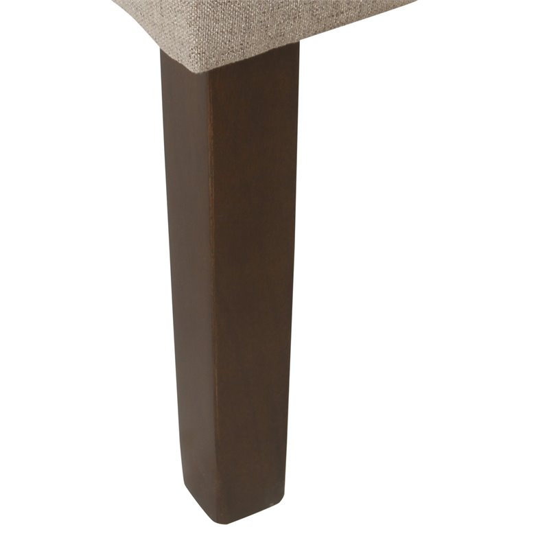 HomePop Traditional Wood and Fabric Swoop Arm Accent Chair in Brown Finish