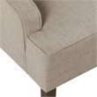 HomePop Traditional Wood and Fabric Swoop Arm Accent Chair in Brown Finish