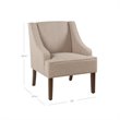 HomePop Traditional Wood and Fabric Swoop Arm Accent Chair in Brown Finish