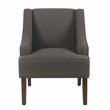 HomePop Traditional Wood and Fabric Swoop Arm Accent Chair in Charcoal
