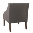 HomePop Traditional Wood and Fabric Swoop Arm Accent Chair in Charcoal
