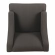 HomePop Traditional Wood and Fabric Swoop Arm Accent Chair in Charcoal