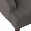 HomePop Traditional Wood and Fabric Swoop Arm Accent Chair in Charcoal